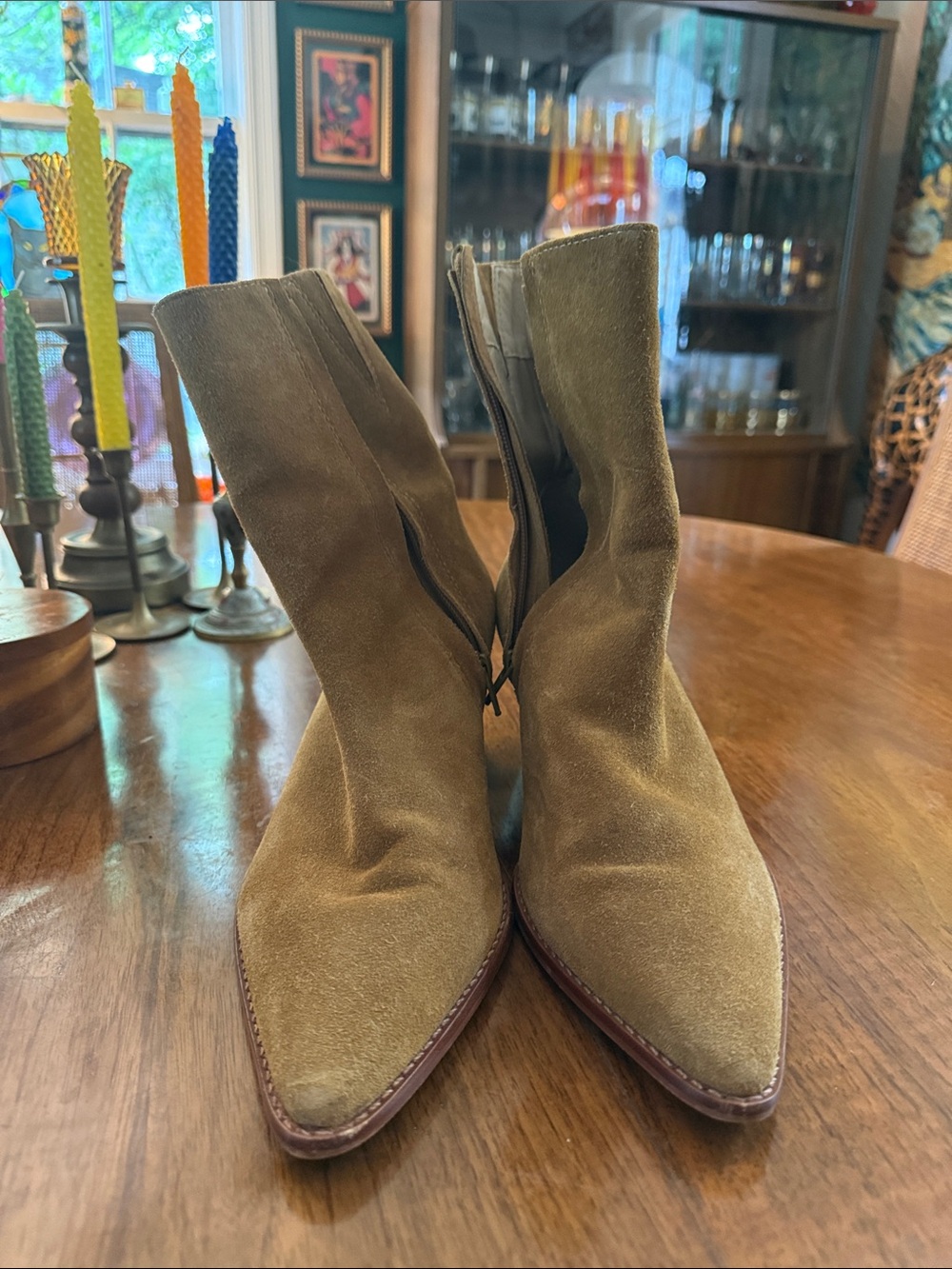 Matisse Taupe Suede Ankle Boots - Stylish Pointed Toe